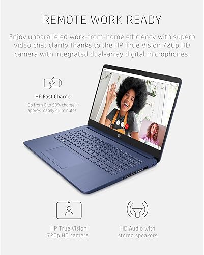Miniatura 5 de HP Portátil delgado y ligero HD de 14 pulgadas, procesador Intel Quad-Core, batería de larga duración, cámara web, Bluetooth, Wi-Fi, SSD portátil,