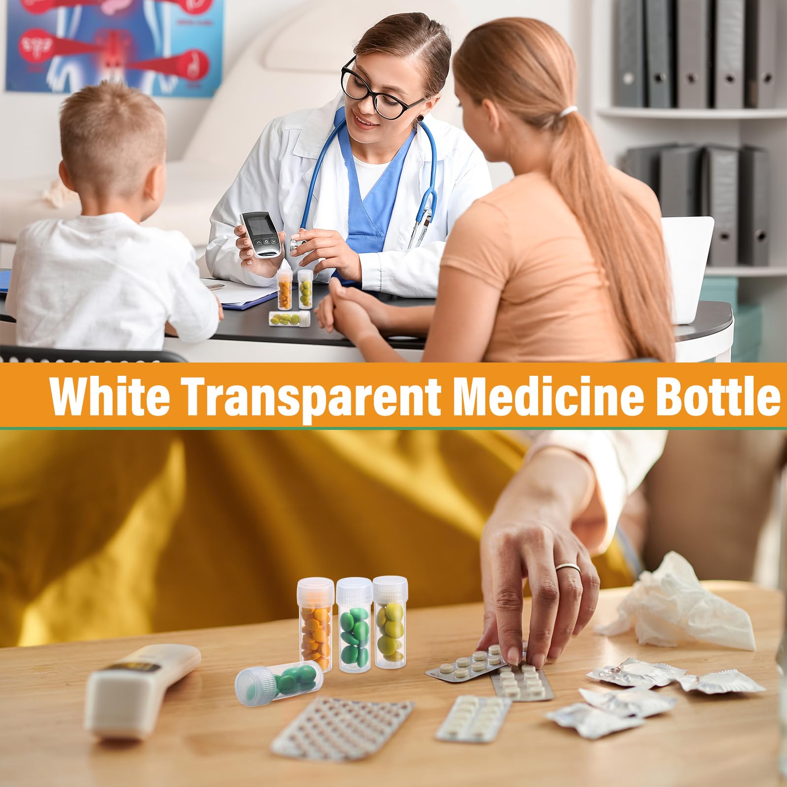 Lallisa 300 botellas de plástico pequeñas de 5 ml, botellas vacías de plástico transparente con tapas, botellas de muestra pequeñas, tubos de ensayo de plástico para almacenamiento de viaje,