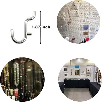 i-FKM 100PCS Metal Pegboard J Hook Accessories Peg Board Wall Display Assortment for Jewelry Organizer Hanging Tools