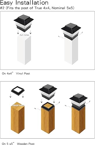 Miniatura 9 de Involux Luces solares modernas para tapa de poste #2 (se adapta al poste de 4 x 4, nominal 5 x 5), 50 lúmenes con tres opciones de temperatura de
