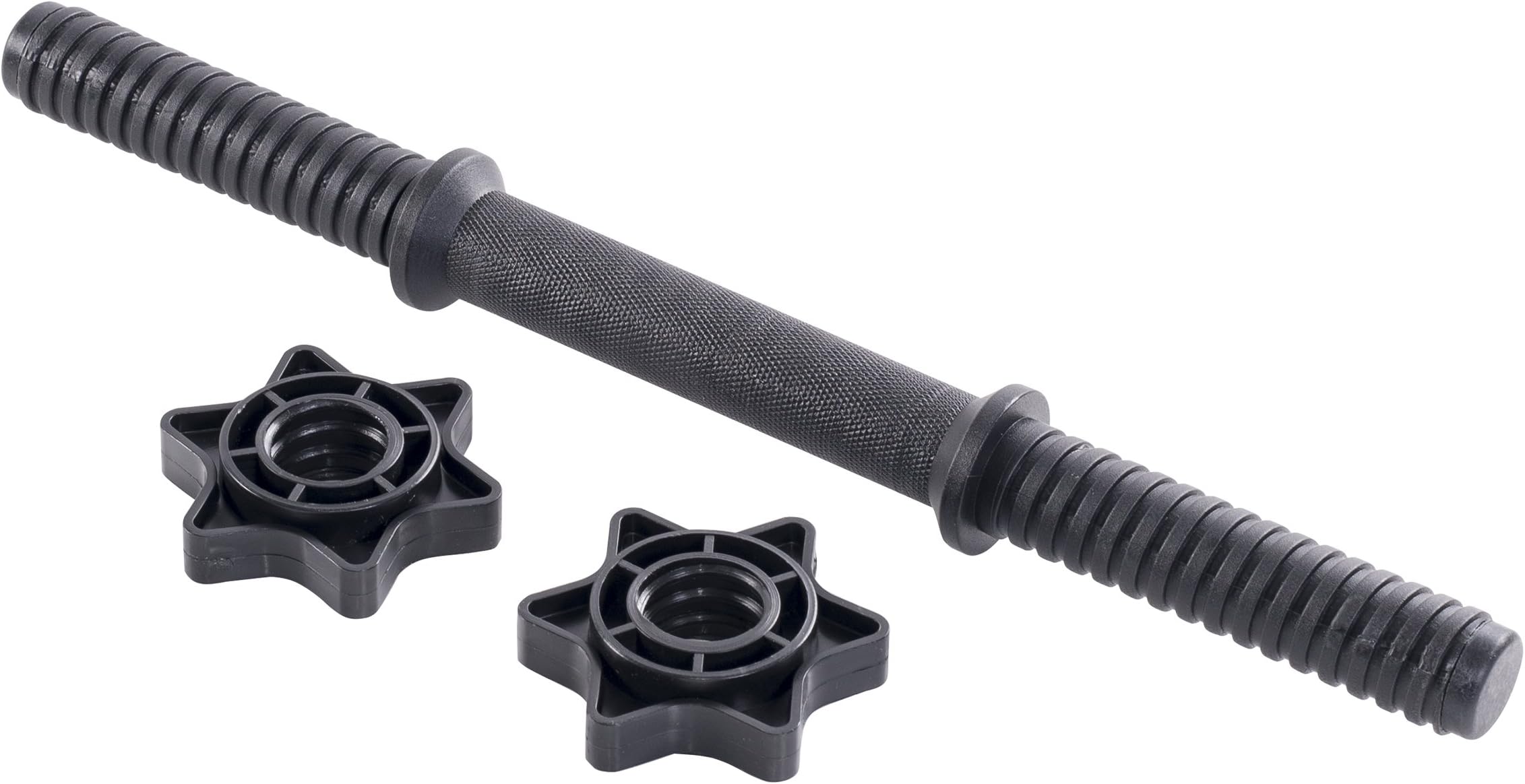S360 ROD14 Plastic Dumbell Rods with Fiber Grip and Locks, 14-inch Pack of 2 (Black)