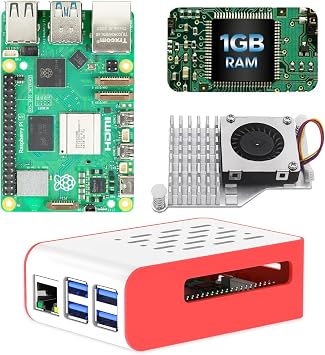iRasptek Basic kit for Raspberry Pi 5 RAM 1GB with Pi5 Case and Active Cooler