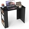 COSTWAY Compact Computer Desk, Small Wooden Study Writing Workstation with Open Compartment, Modern Simple PC Laptop Table Working Desk for Home Office Bedroom Black, 90 x 45 x 74cm