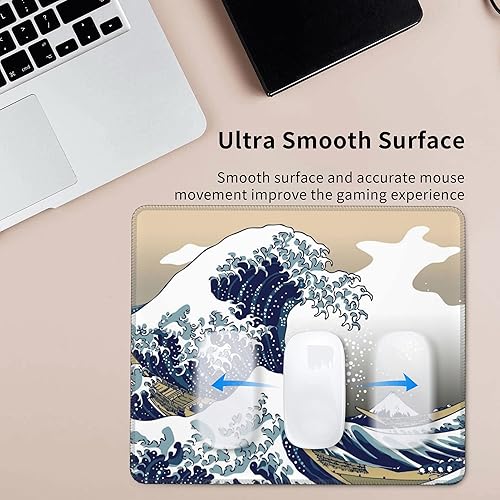 Miniatura 4 de Alfombrilla de mouse, bonita alfombrilla de mouse con hojas de hierba verde, alfombrilla cuadrada impermeable, base de goma antideslizante para