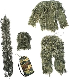 Sosoport 1 Conjunto/5 Pçs Terno Camuflado Da Floresta Roupas Da Selva Terno Da Floresta Da Selva Roupas De Camuflagem Verde Roupas Folha Camuflagem Terno