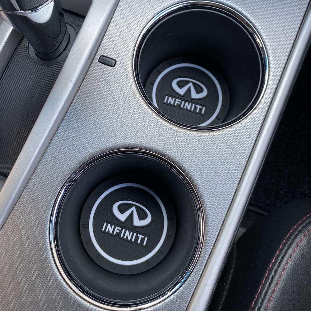 2 Pcs 2.75 inch Car Cup Holder Coaster for Infiniti Interior Accessories, Car Anti Slip Mat fit for Q50, Q60, Q70, QX50, QX60, QX70, ESQ etc All Models