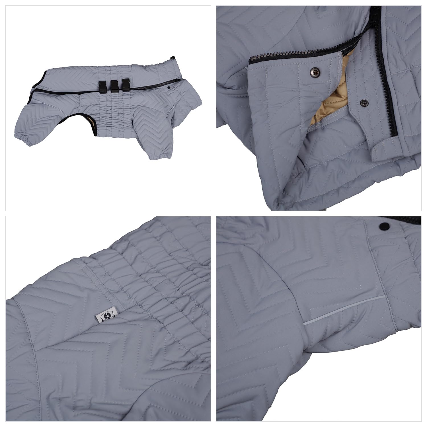 Warm Double Layers Dog Vest, 4 Legs Covered Windproof Waterproof Reflective Coat for Small Medium Large Dogs - Image 4