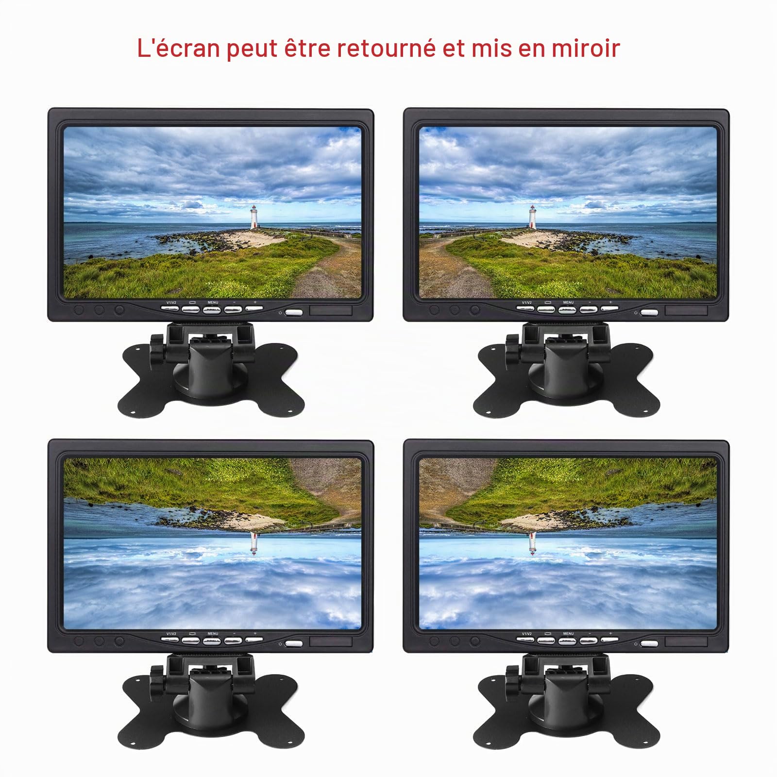 DC 12V-24V 7" HD 800 x 480 TFT LCD Couleur de Voiture Moniteur de Vue arrière de Sauvegarde de recul avec télécommande pour caméra de recul Caméra de recul Caméra de vidéosurveillance Lecteur de DVD