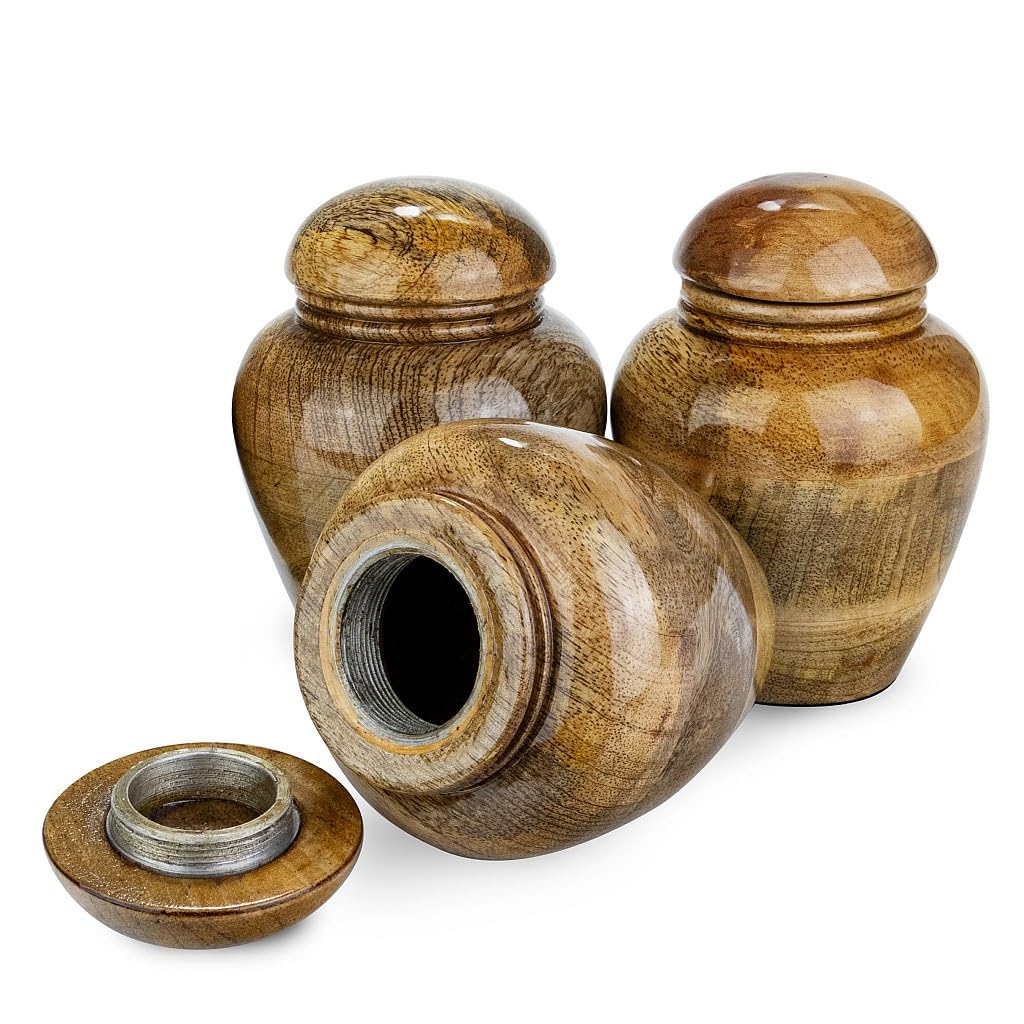 Andenken-Urnen-Set, einzigartige Andenken-Urnen, Andenken-Urnen-Sets, Andenken-Urnen, Holz-Andenken-Urnen für menschliche Asche, Andenken für einen verlorenen geliebten Menschen (Set mit 3 Andenken)
