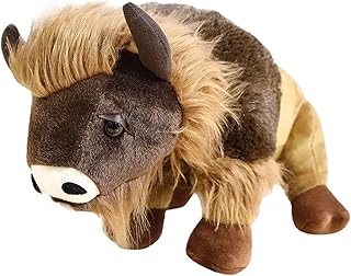 Bison Stuffed Animal, Bison Plush, Cartoon Bison Plush Toy Huggable Pillows, 3D Animal Buffalo Plushies, Plush Bison Stuffed Animal Toy Gifts for Kids