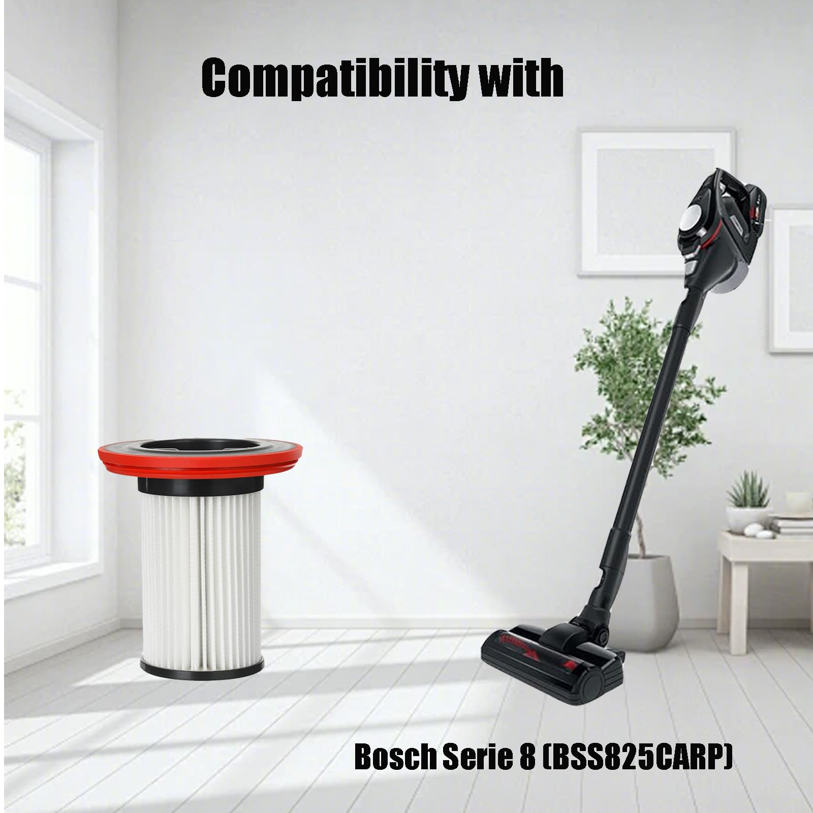Lot 2 Filtres Rechange Aspirateur Bosch Unlimited 6 | Filtres HEPA + 1 Brosse Nettoyage