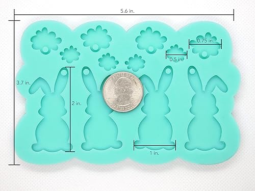 Miniatura 4 de Aretes de conejo de Pascua, molde de resina, molde de conejo, aretes colgantes de vacaciones, moldes de silicona, moldes de fundición de epoxi,