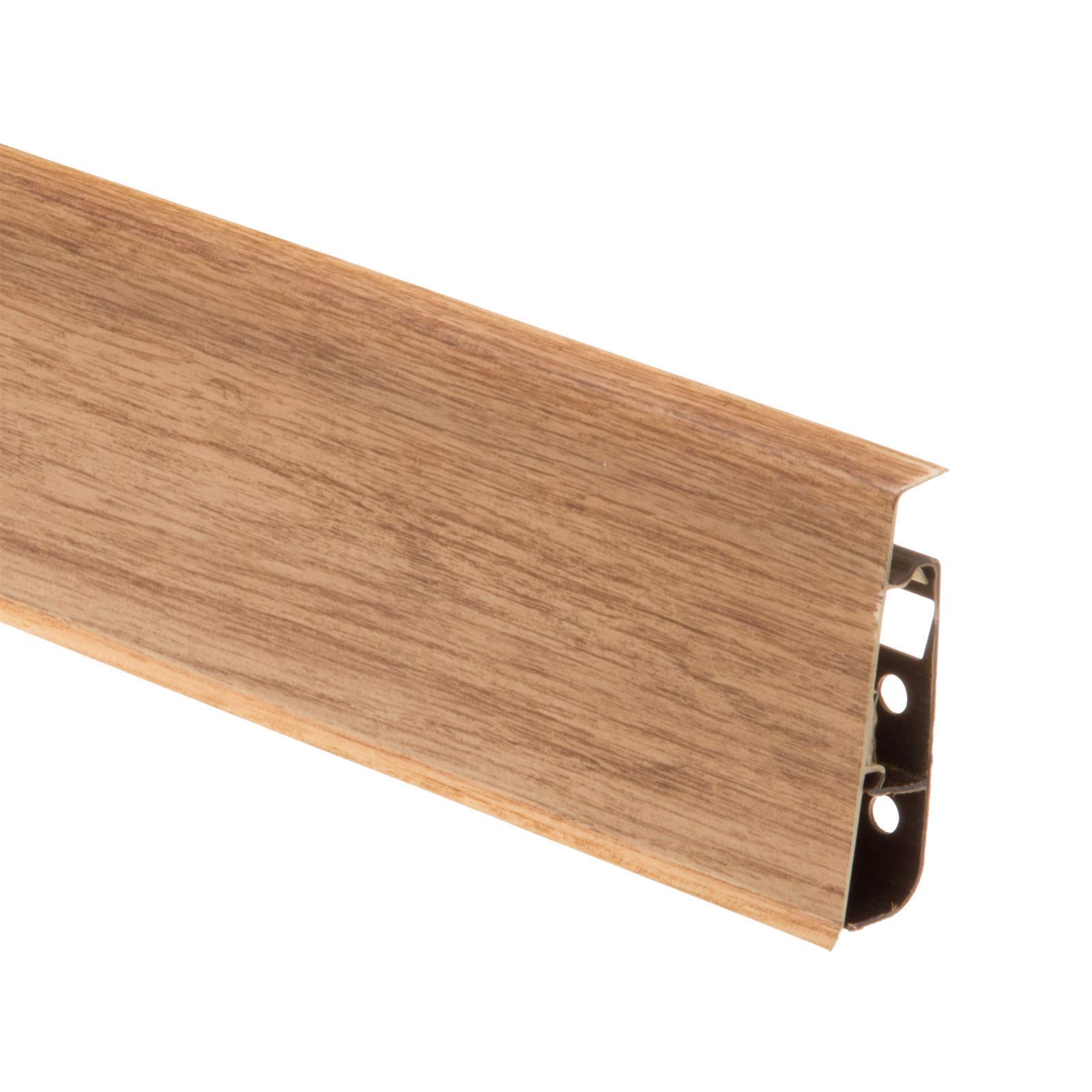 PVC 2.5m SKIRTING BOARD Cable cover Flexible edges floor-wall cover gap TMW Profiles (PVC Links (2 pcs), 126 OAK NEVADA MAT)
