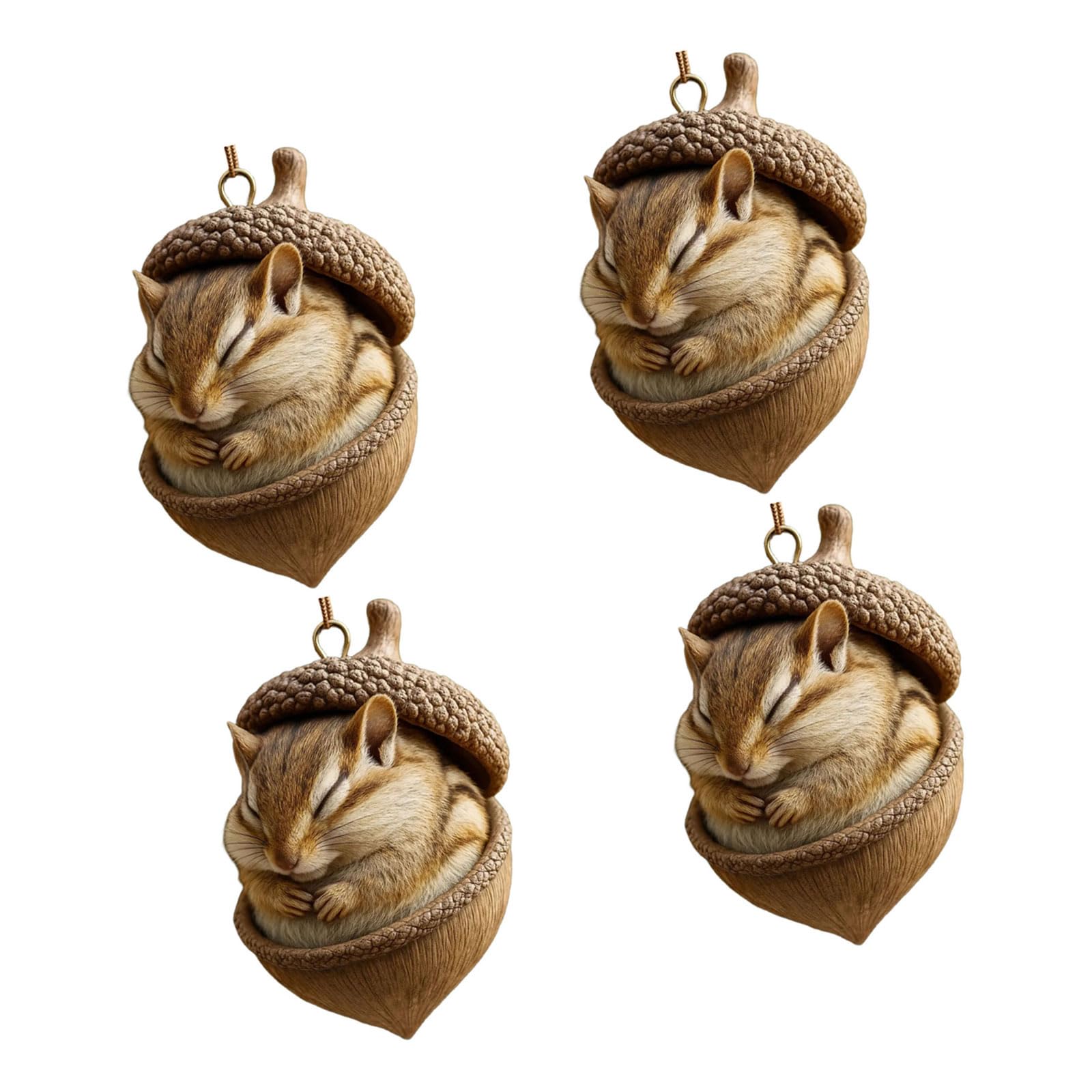 Xagmodshn B 4Pcs Acrylic Pinecone Animal Hanging Ornament Holiday Tree Decoration For Window Wall And Christmas Tree Embellishment Acrylic Pendant
