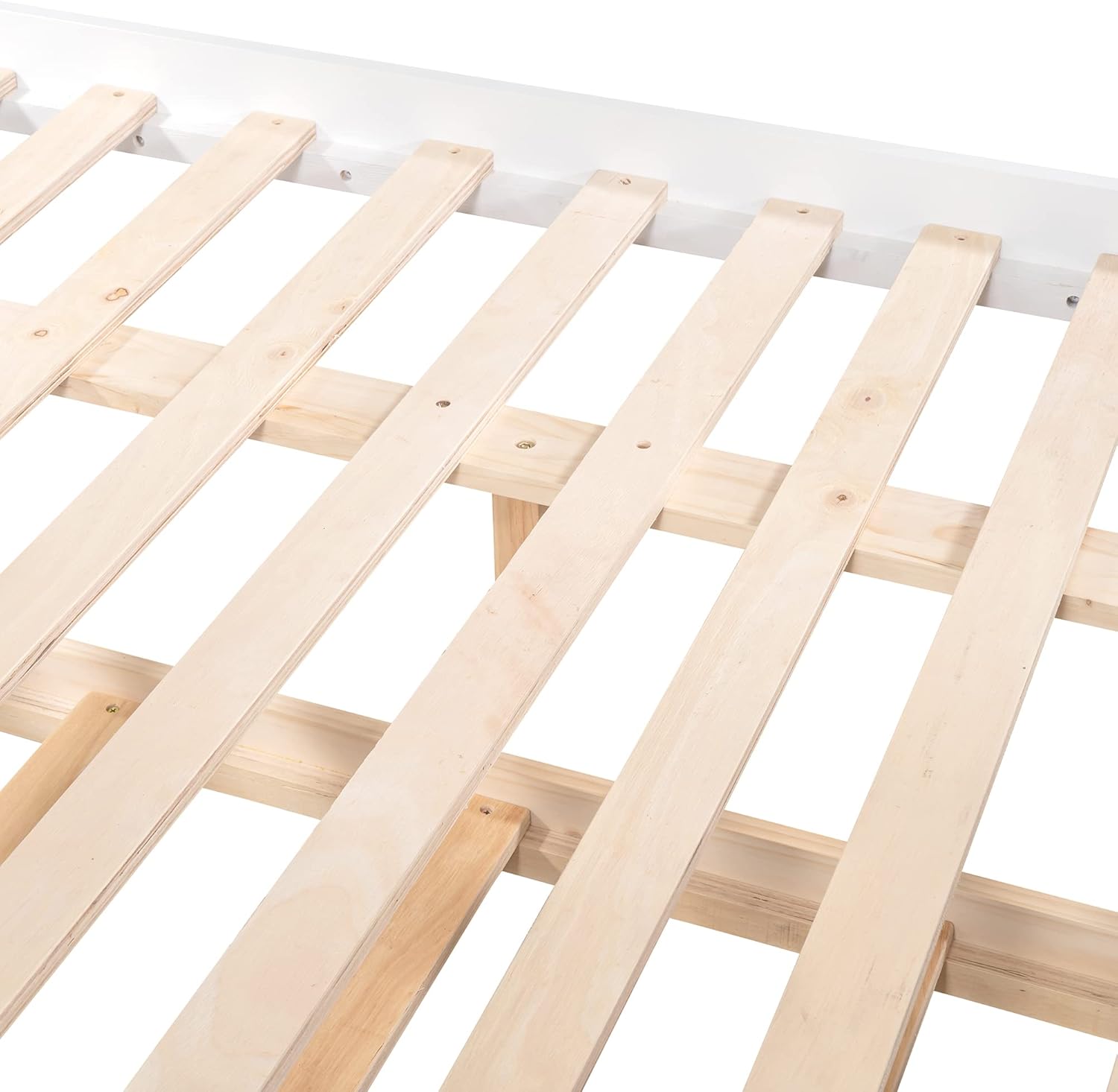 Close-up of bed slats on Polibi Bunk Bed
