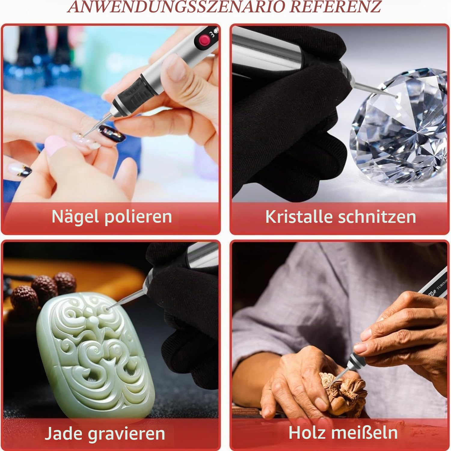 Creative Pen Kabelloser Gravurstift,tragbare Gravurwerkzeug Für Künstler Und Bastler,Graviert Über 50 Oberflächen,Ideal Für Anfänger,Enthält 30 Schneidspitzen (Schnitzset)