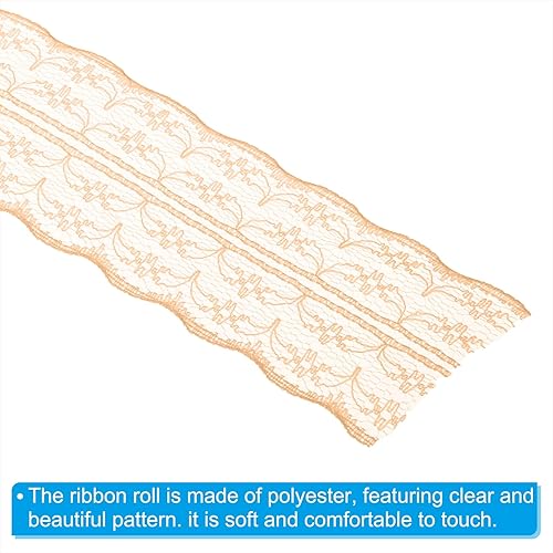 Miniatura 4 de PATIKIL Cinta de encaje de 1.8 pulgadas x 25 yardas, rollo de costura de encaje no elástico, paquete de regalo, envoltura floral para fiesta,
