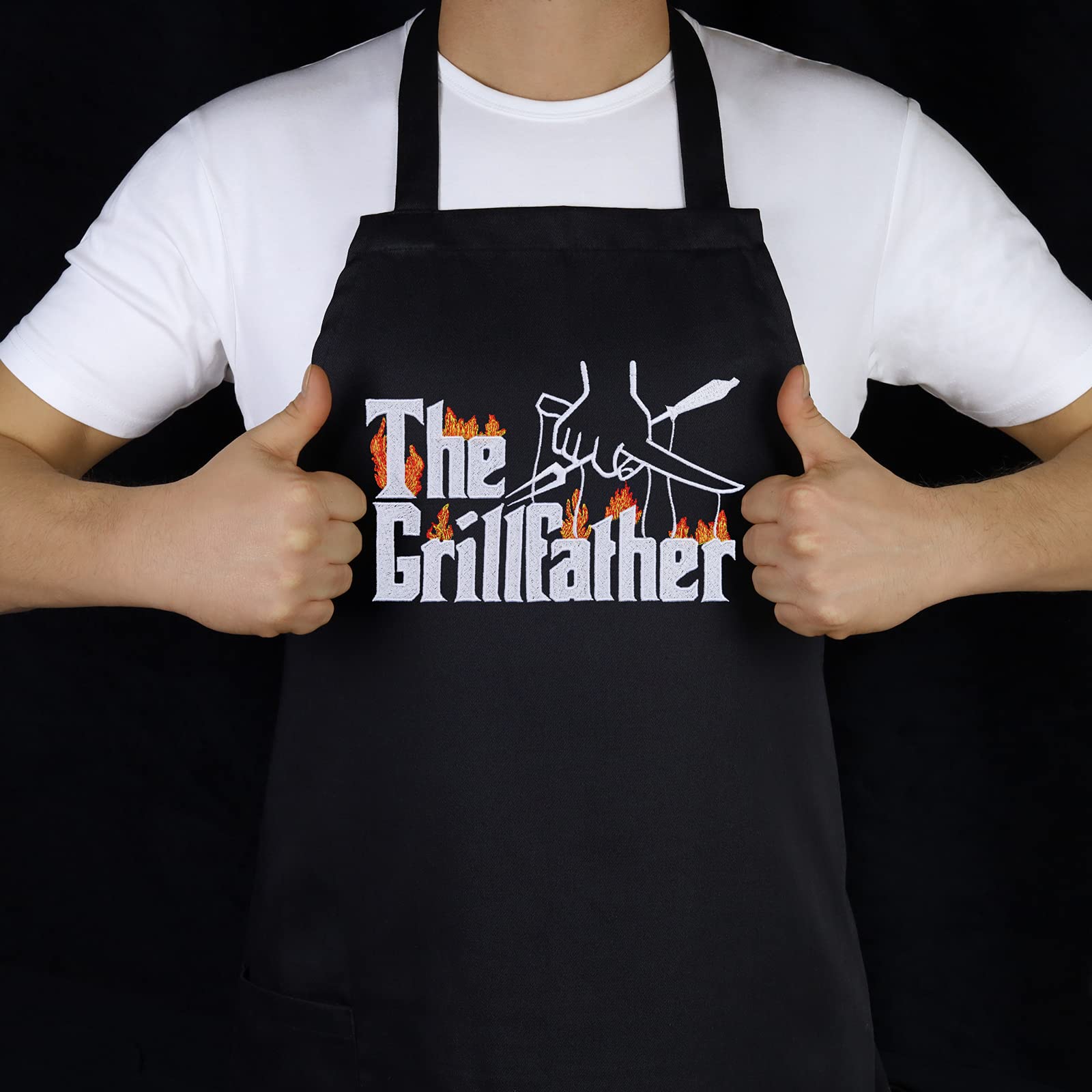 EXPRESS-STICKEREI Cooking apron Grillmaster dad Adjustable Kitchen Aprons with Pocket | adjustable neck strap