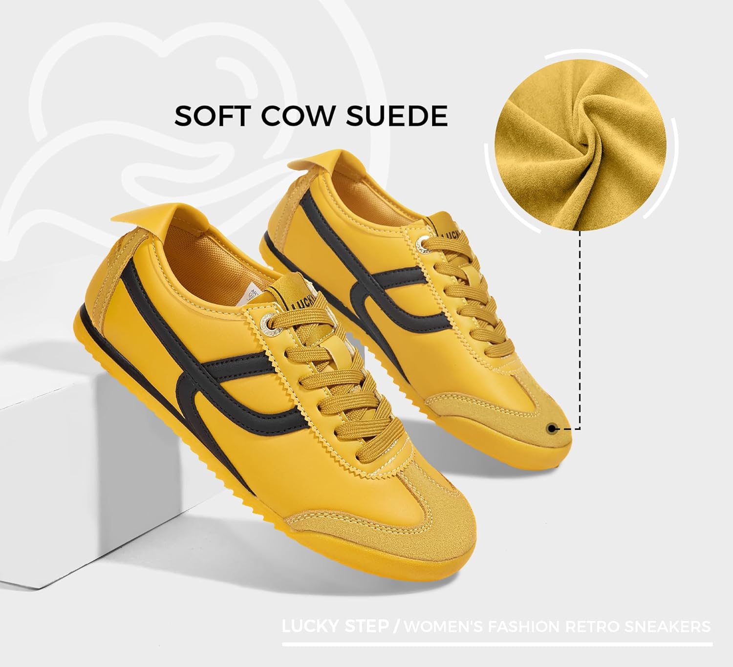 LUCKY STEP Women's Retro Fashion Sneakers Thin Sole Casual Walking Lightweight Tennis Trainers Running Gym Workout Classic Comfortable Athletic Shoes - Image 4