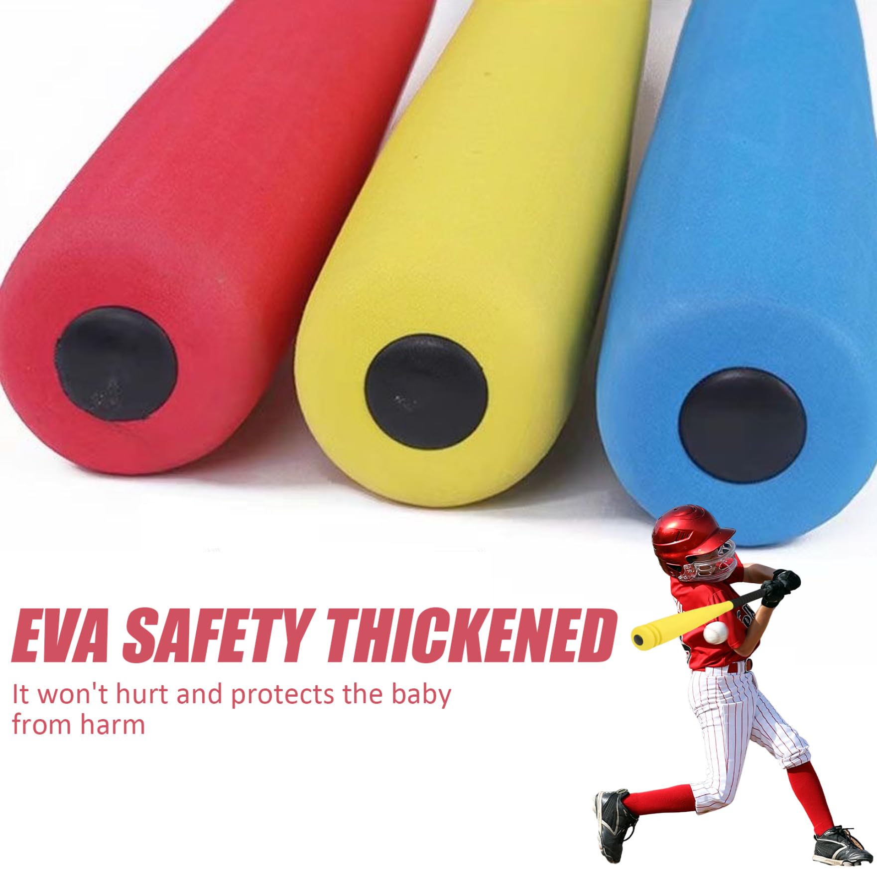 Bate de béisbol de Espuma - 3PCS Bate de béisbol de Espuma EVA de 21 Pulgadas con Pelota, Favor para Jugar al Aire Libre