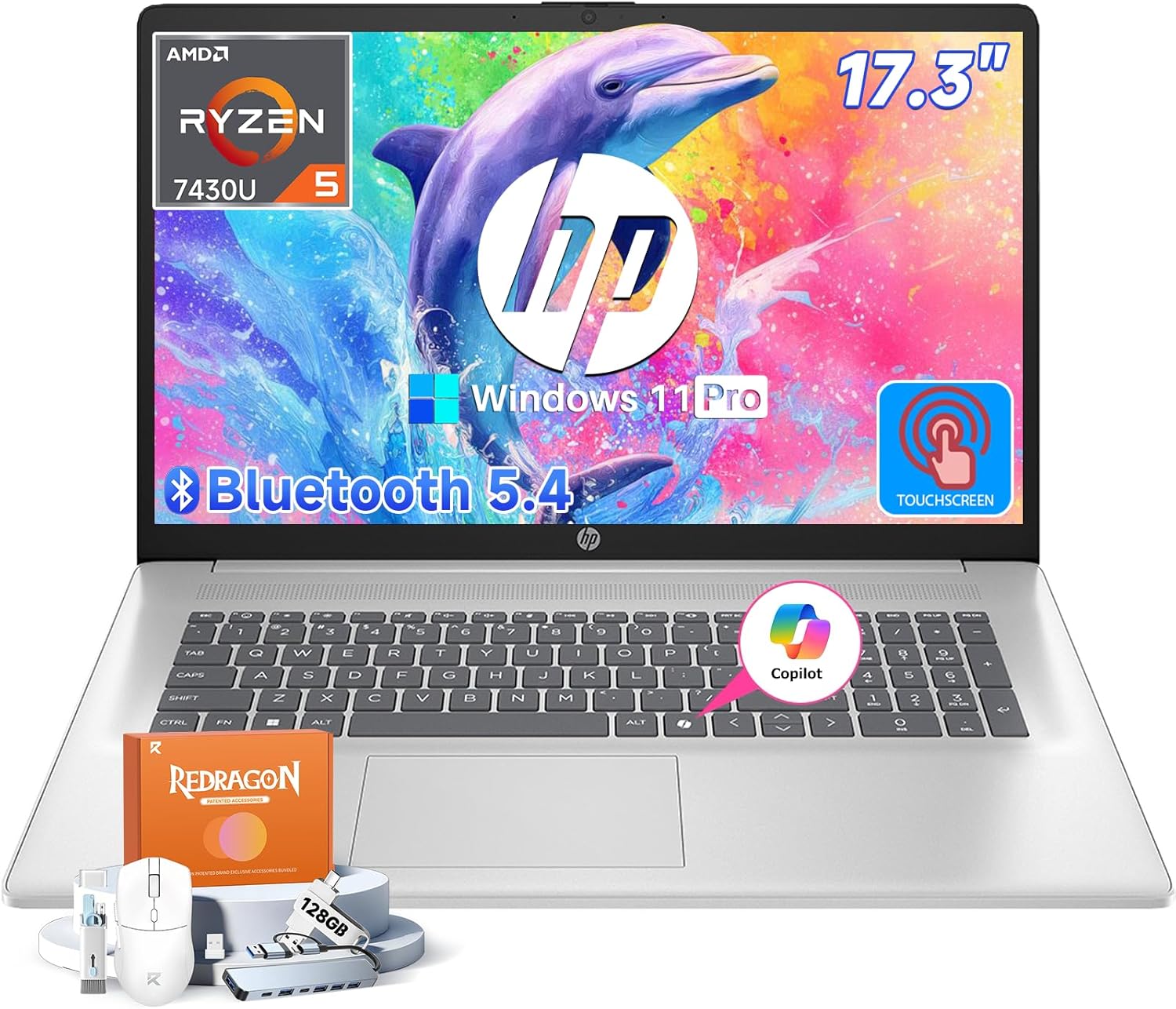 HP 14" Laptop Intel Celeron N4020 4GB 64GB, Intel UHD Graphics 600, Windows 10 Home in S Mode, GS HDMI Cable (Blue)
