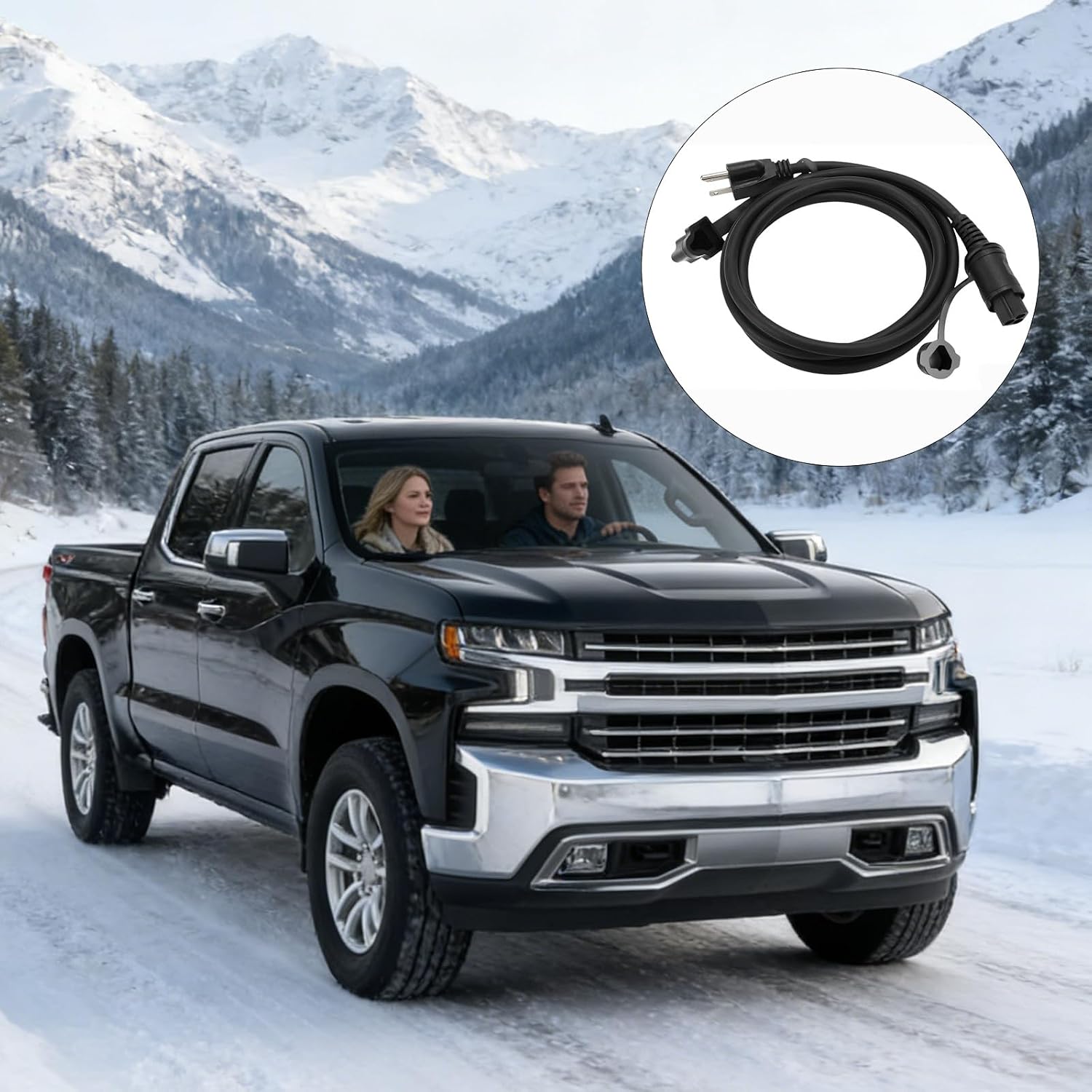 84564686 Engine Coolant Heater Cable Compatible with Chevrolet Silverado 1500/LD/LTD 2019-2023，Chevy Silverado 2020-2024 GM 2500/3500 HD Duramax Trucks Block Heater Cord