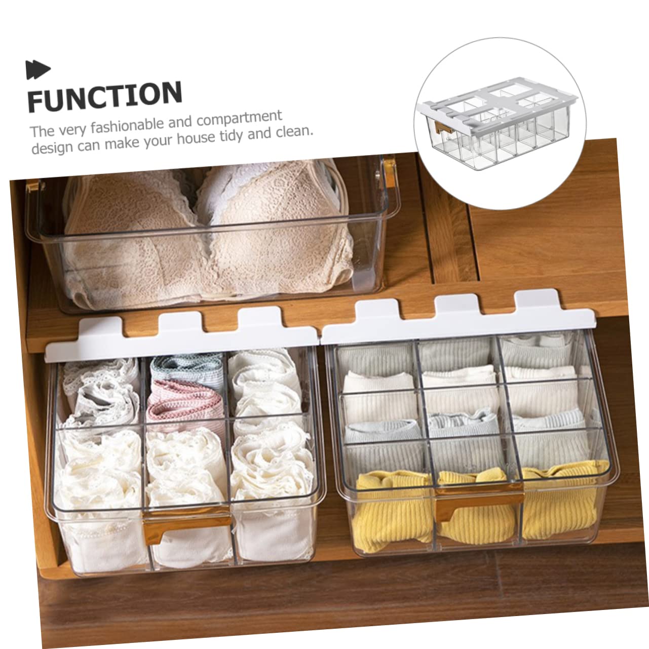 Alipis Scatola Organizer per Armadio Multi-griglia Coperchio Pet 6330