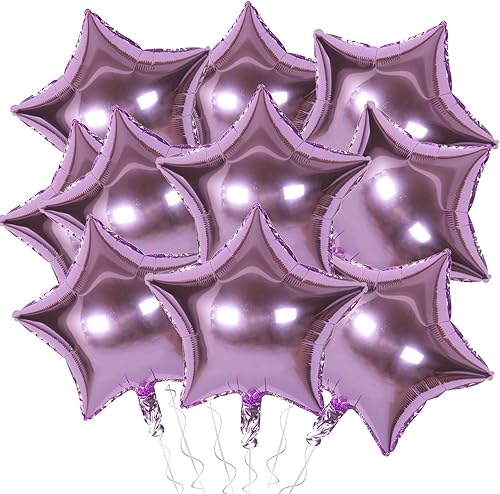 Miniatura 5 de KALOR Globos de Mylar de estrella rosa degradado de 18 pulgadas, 10 globos de helio en forma de estrella rosa y blanca para bodas, baby shower,