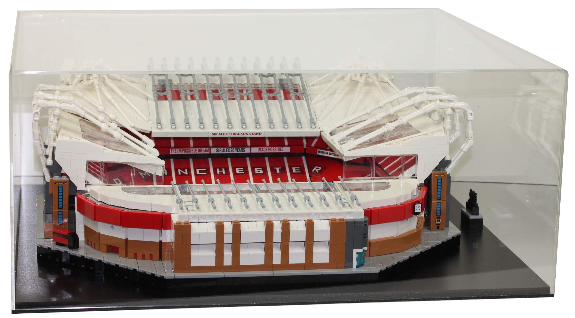 Dream Keepers Display Case with Black Primo Base for Old Trafford Manchester United Stadium Lego Model 10272 (Model NOT included)