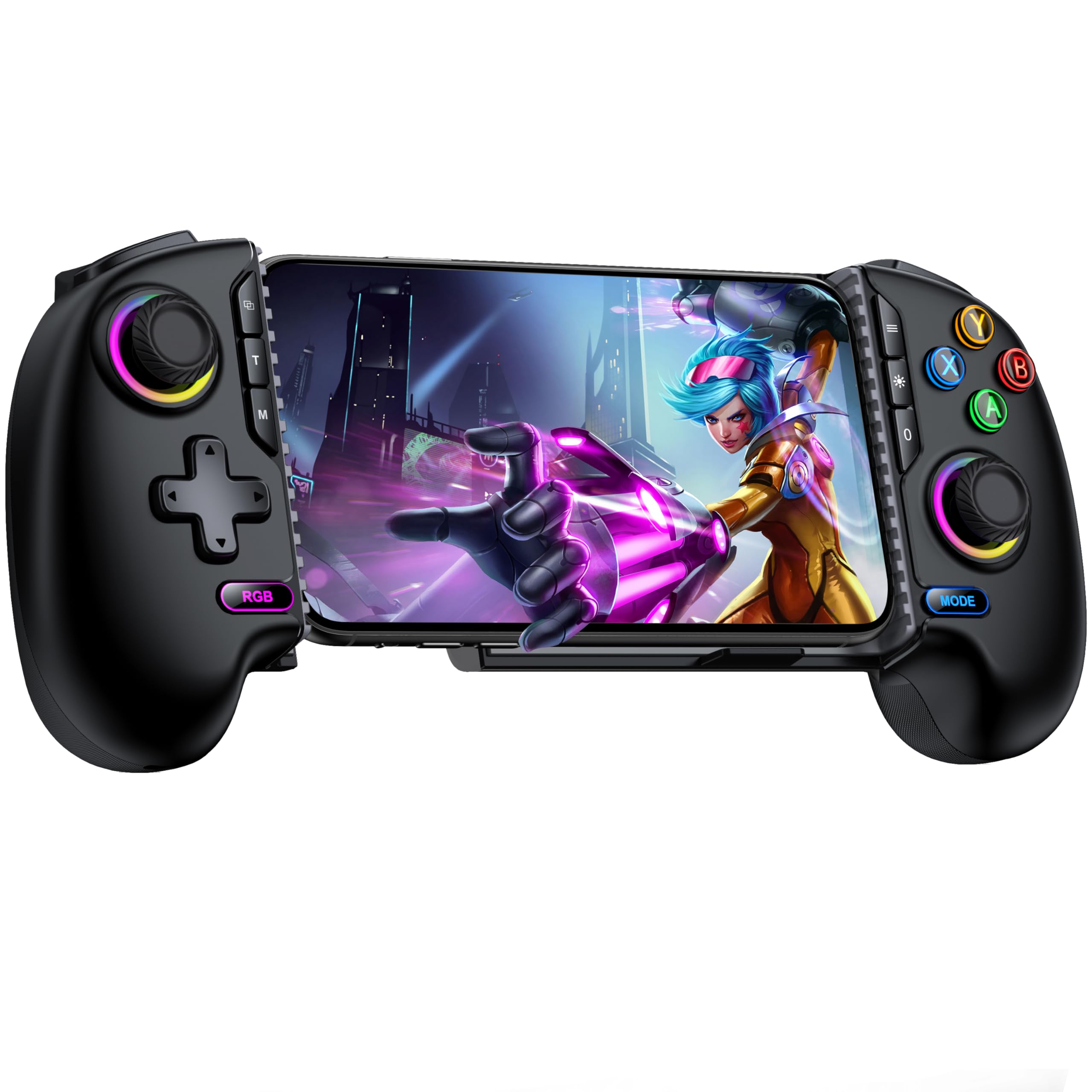 HELLCOOL Wireless Handy Controller, Handheld Smartphone Controller mit Hall Joysticks für Android/iPhone, kompatibel mit Xbox Cloud/Steam Link/GeForce Now/MFi Apple Arcade
