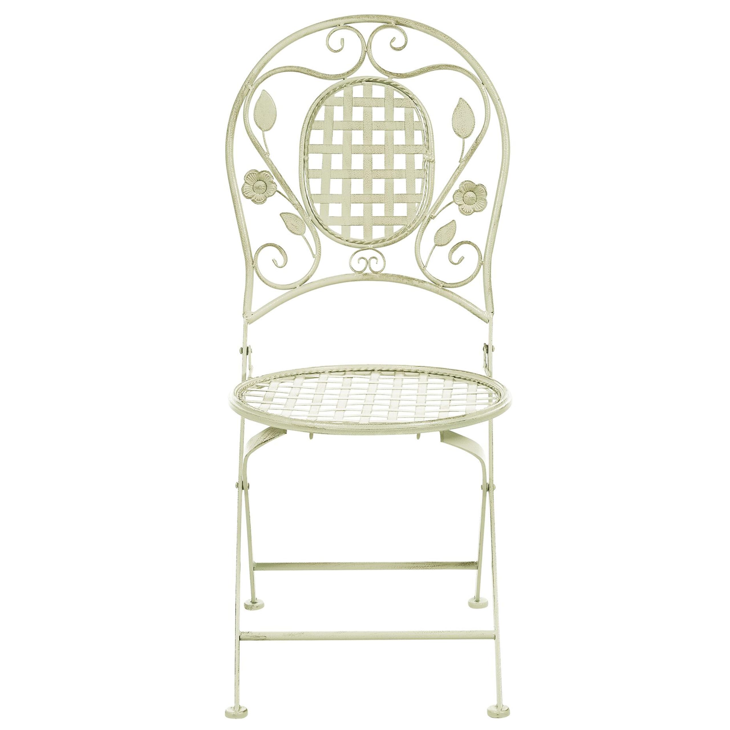 Beliani Lot 2 Chaises de Jardin Bistrot Pliantes pour Patio Terrasse ou Balcon au Style Traditionnel et Provençal