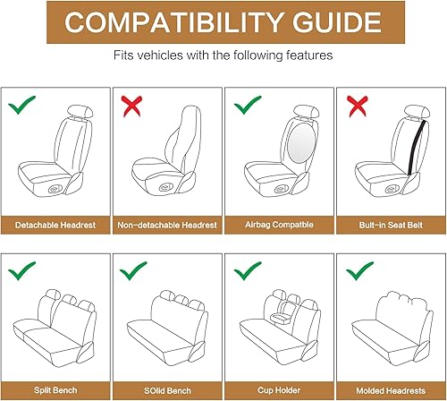 Miniatura 8 de Pariitadin - Juego completo de fundas de cuero sintético impermeables, transpirables, antideslizantes, de ajuste universal para la mayoría de los