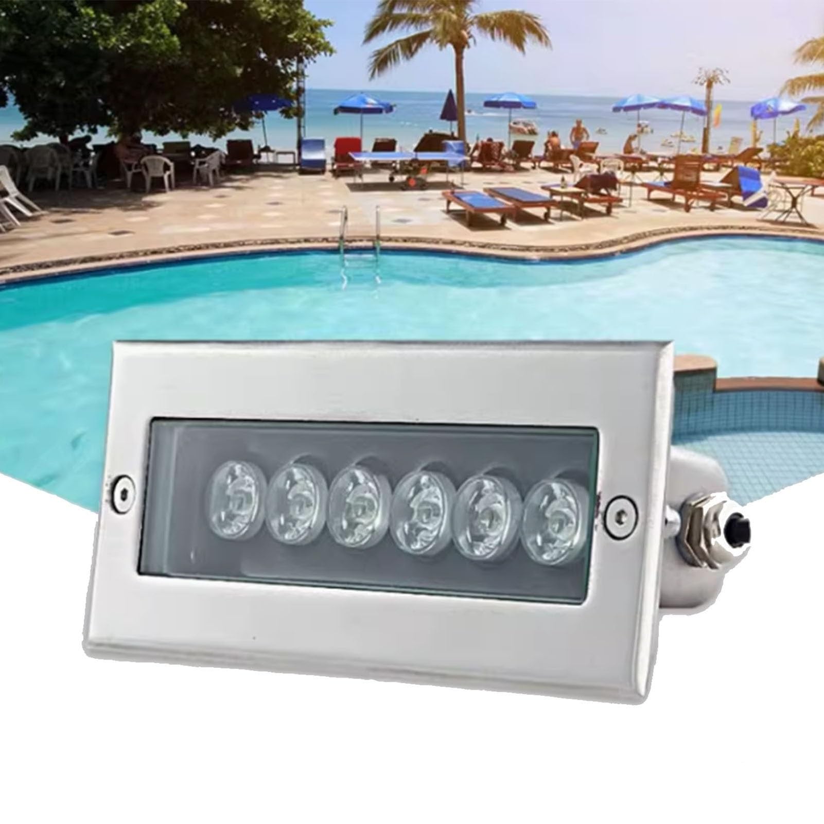Faretto Subacqueo Incasso A Striscia Lunga da 6W - Luci RGB Sommergibili, Faretto per Laghetto con Cambio Colore Impermeabile IP68, Luci Subacquei da 12-24V(Warm White Light,24V(300mm))
