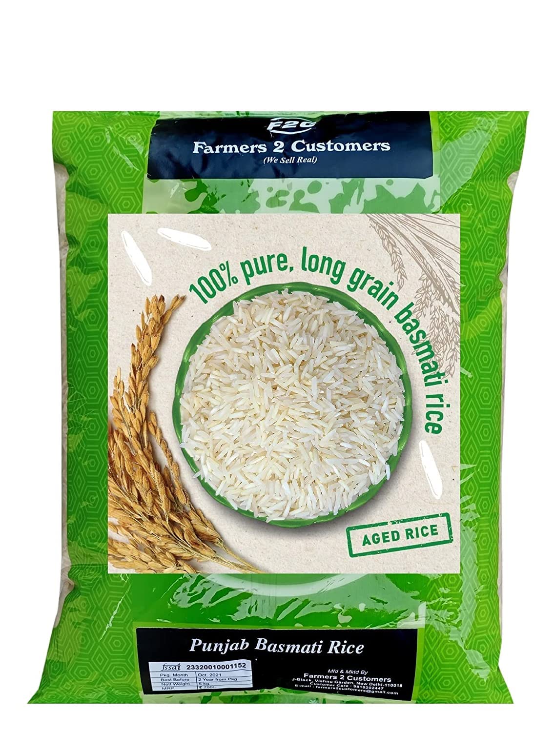 FARMERS 2 CUSTOMERS Punjab Basmati Rice for daily cooking 1kg (PACK OF 2) (B09TSXGVV4) Amazon Price History, Amazon Price Tracker