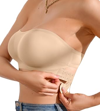 DEANGELMON حمالة الصدر للنساء كروس الجانب إغلاق غير زلة سيليكون مبطن حمالات الصدر Bandeau أنبوب لاسلكي أعلى حمالة الصدر