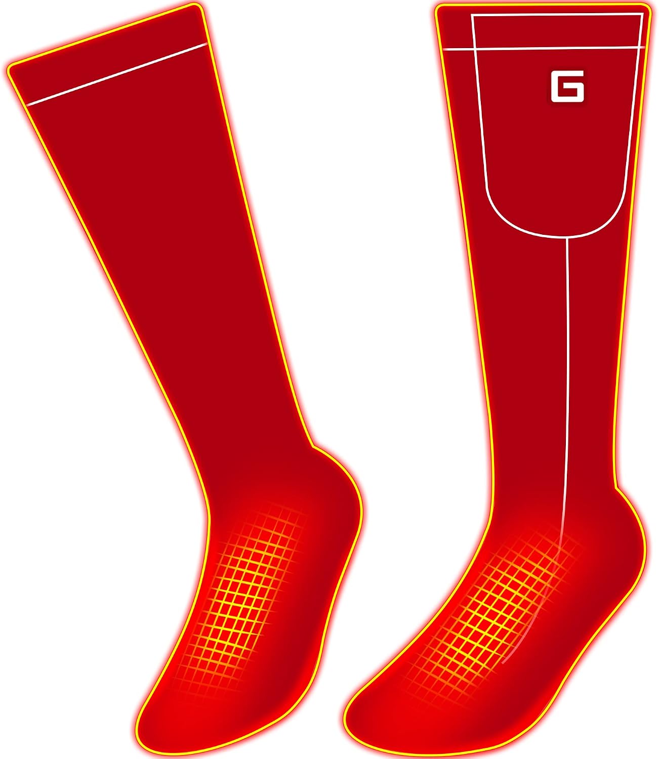 QILOVE Heated Scoks Winter Electric Rechargeable 3 Heating Settings Thermal Sock for Men and Women