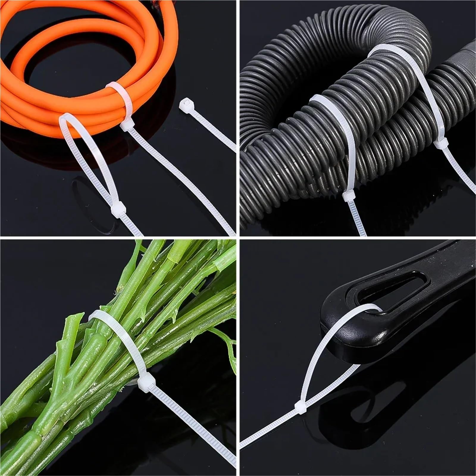 Bridas para Cables, 400 Correas de cordón Ajustables Nailon con Cierre automático, Alambre plástico(Blue,5x200mm)