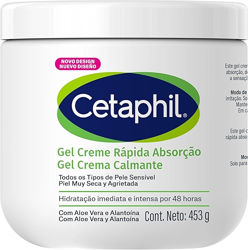 Gel Creme Hidratante Corporal para Pele Sensível Cetaphil 453g - Hidratação 48h com Aloe Vera