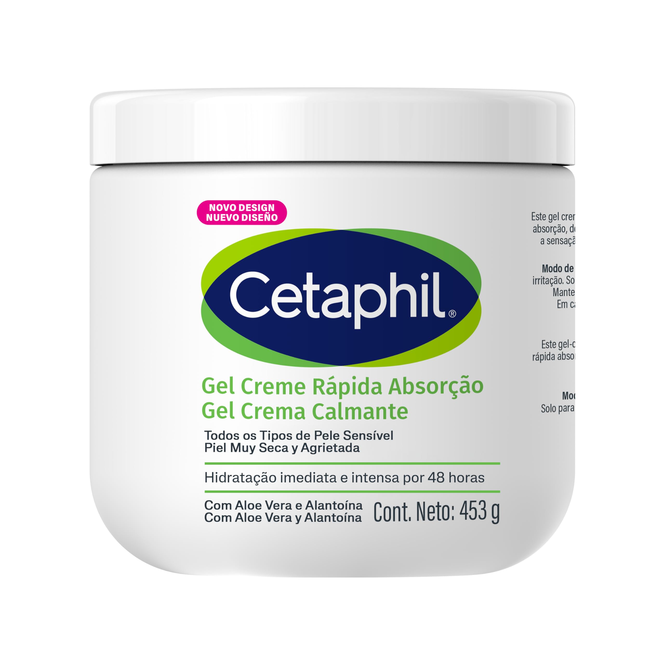 Gel Creme Hidratante Corporal para Pele Sensível Cetaphil 453g - Hidratação 48h com Aloe Vera : Amazon.com.br: Beleza