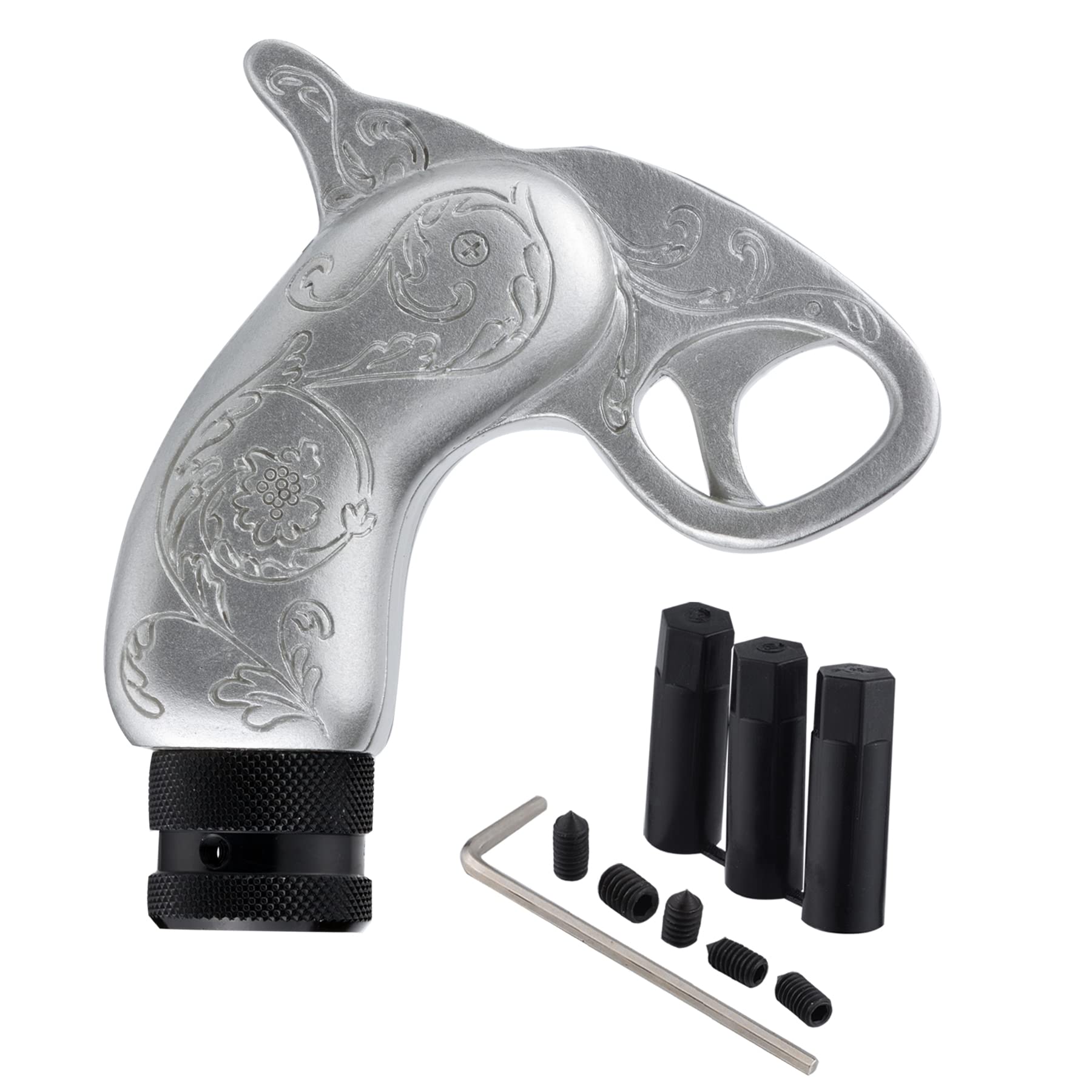 Padaodao Silver Handle Gear Knob Grip Shift Lever Knobs Universal Shifter Handle For Most Manual Transmission Vehicles Suv Trucks,