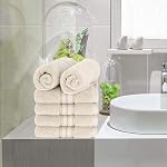 PiccoCasa Hand Towels for Bathroom 13 x 29 Inches 100% Cotton (6 Pack), Soft & Highly Absorbent Oversized Cotton Guest Towels for Hotel Spa, Face Towels Washcloth Camel Color