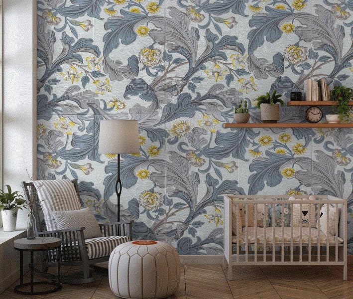 Odzeni Vintage Floral 3D Foam Wallpaper, Grey Gold Grey Gold Flower - Image 6