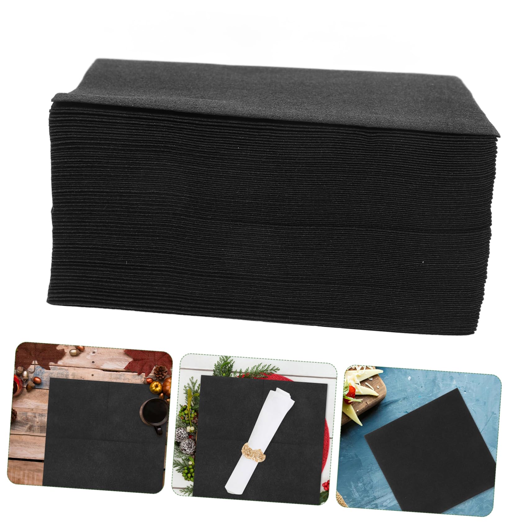 Healvian 200piezas Servilletas Desechables Negras De Papel Para Fiestas Bodas y Eventos Paquete De Unidades Suaves y Elegantes Para Ocasión