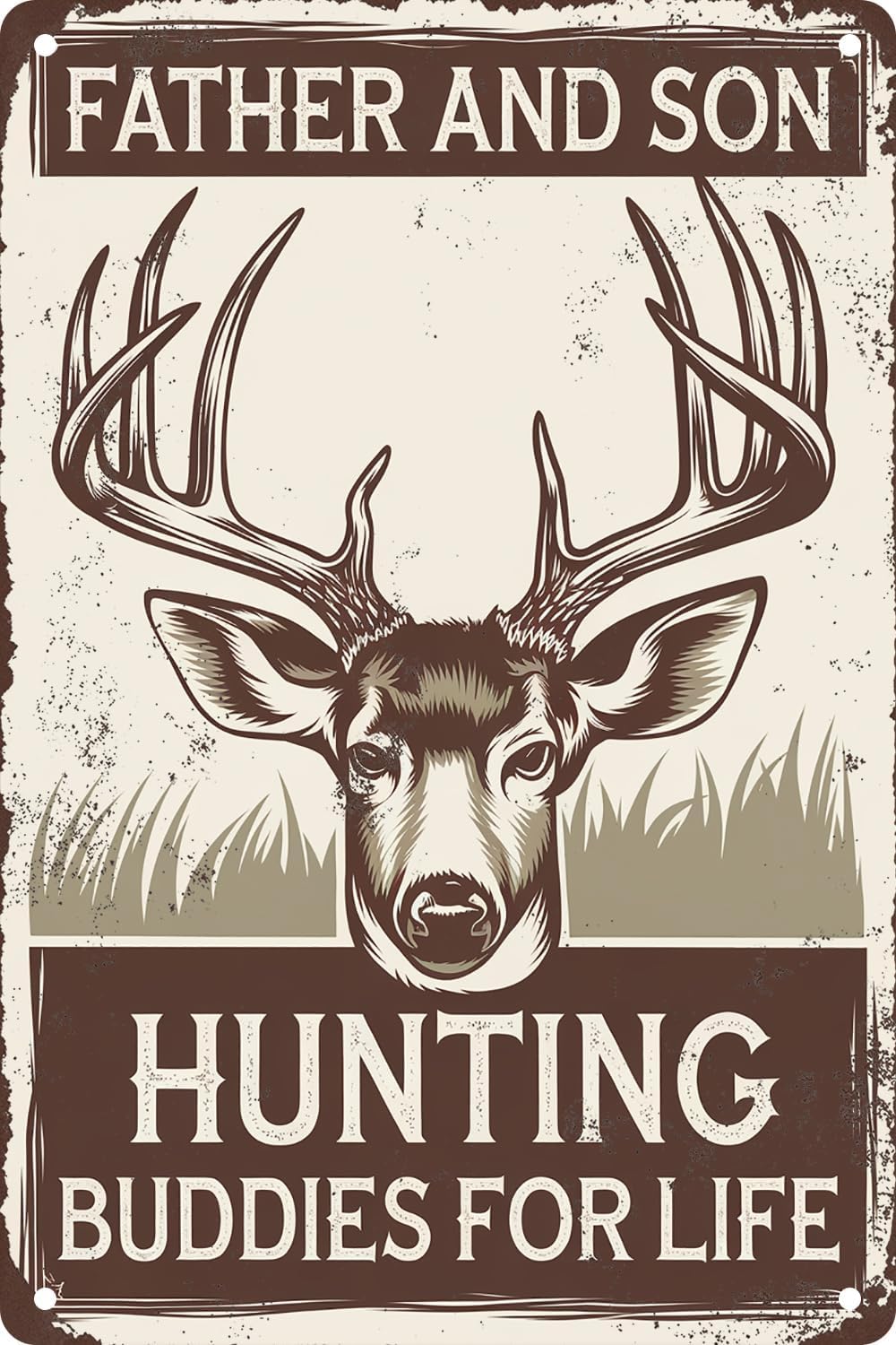SMAZDFXX Father and Son Hunting Buddies For Life Funny Metal Tin Sign Wall Decor Plaque For Garages Bars Pub Man Cave Club Accessories Poster Outdoor Home Decor 12"x16"