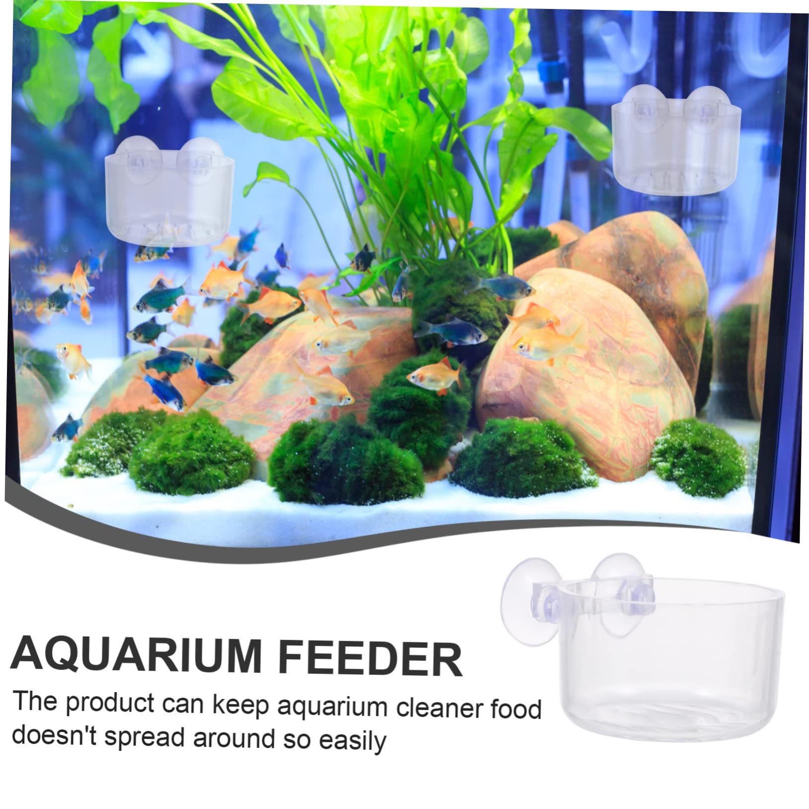 Toddmomy 16piezas Comedero para Peces De Acuario Taza Roja Acrílica Dispensador De Comida Unidades