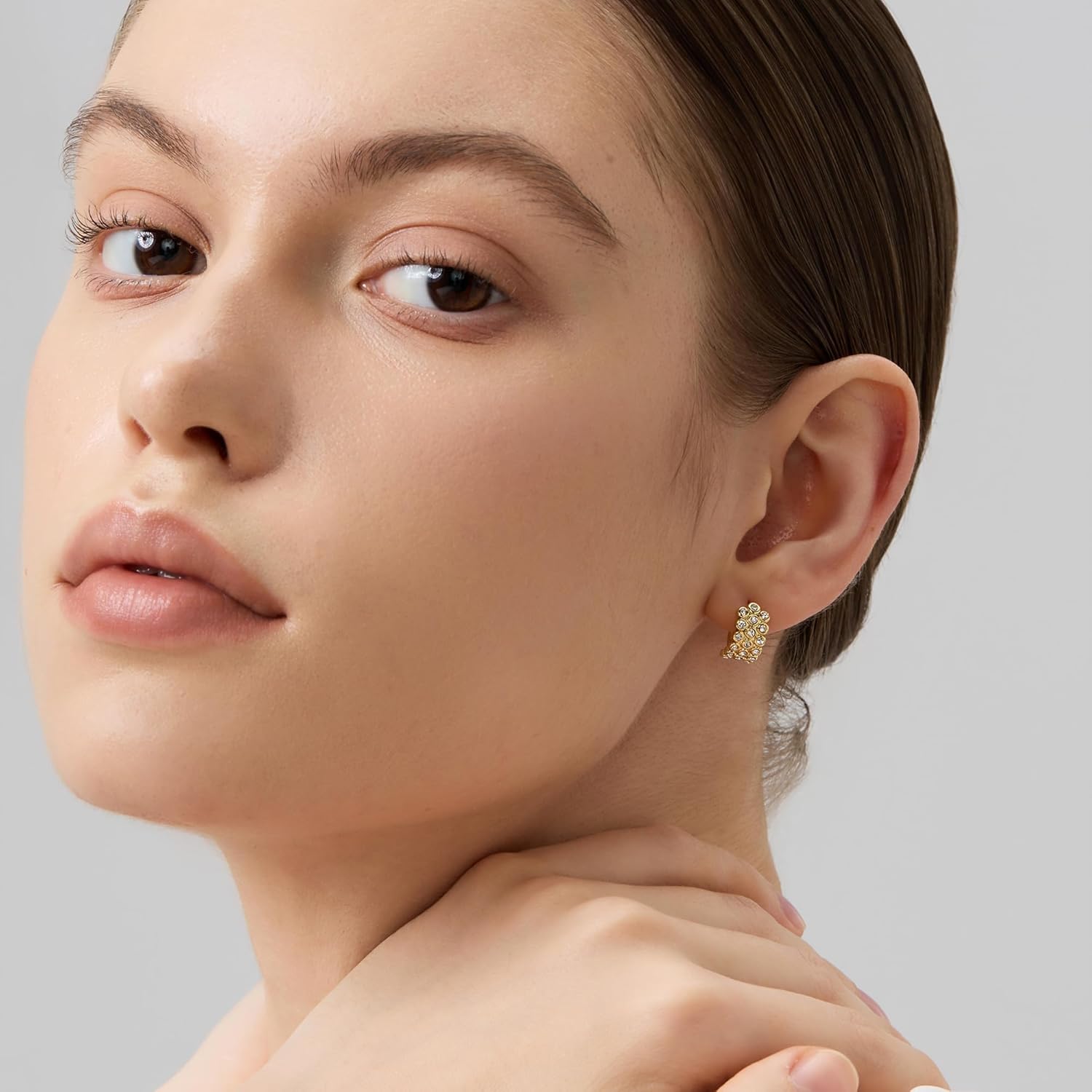 18K Gold Plated Huggie Hoop Earrings for Women, 925 Sterling Silver Post, Hypoallergenic Small Earrings - Image 4