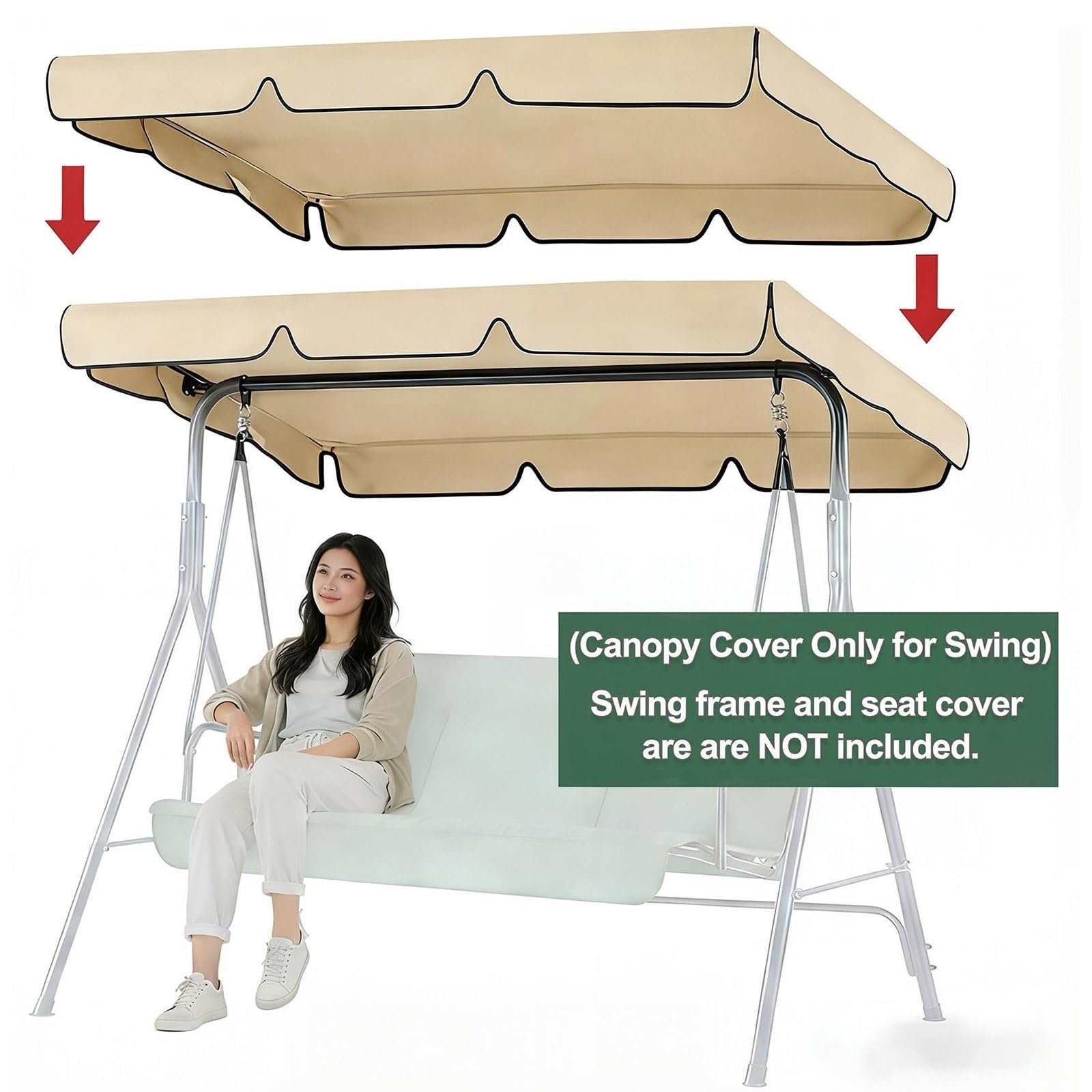 Copertura di ricambio per dondolo da giardino, protezione UV, per dondolo da 2-3 posti (celeste, 210 x 145 cm)