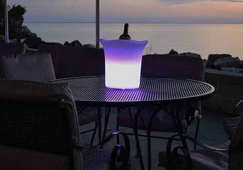 Miniatura 2 de Main Access Tonga: Cubo de hielo de luz LED que cambia de color de 11 pulgadas; Inalámbrico, recargable al aire libre pequeño enfriador de bebida de