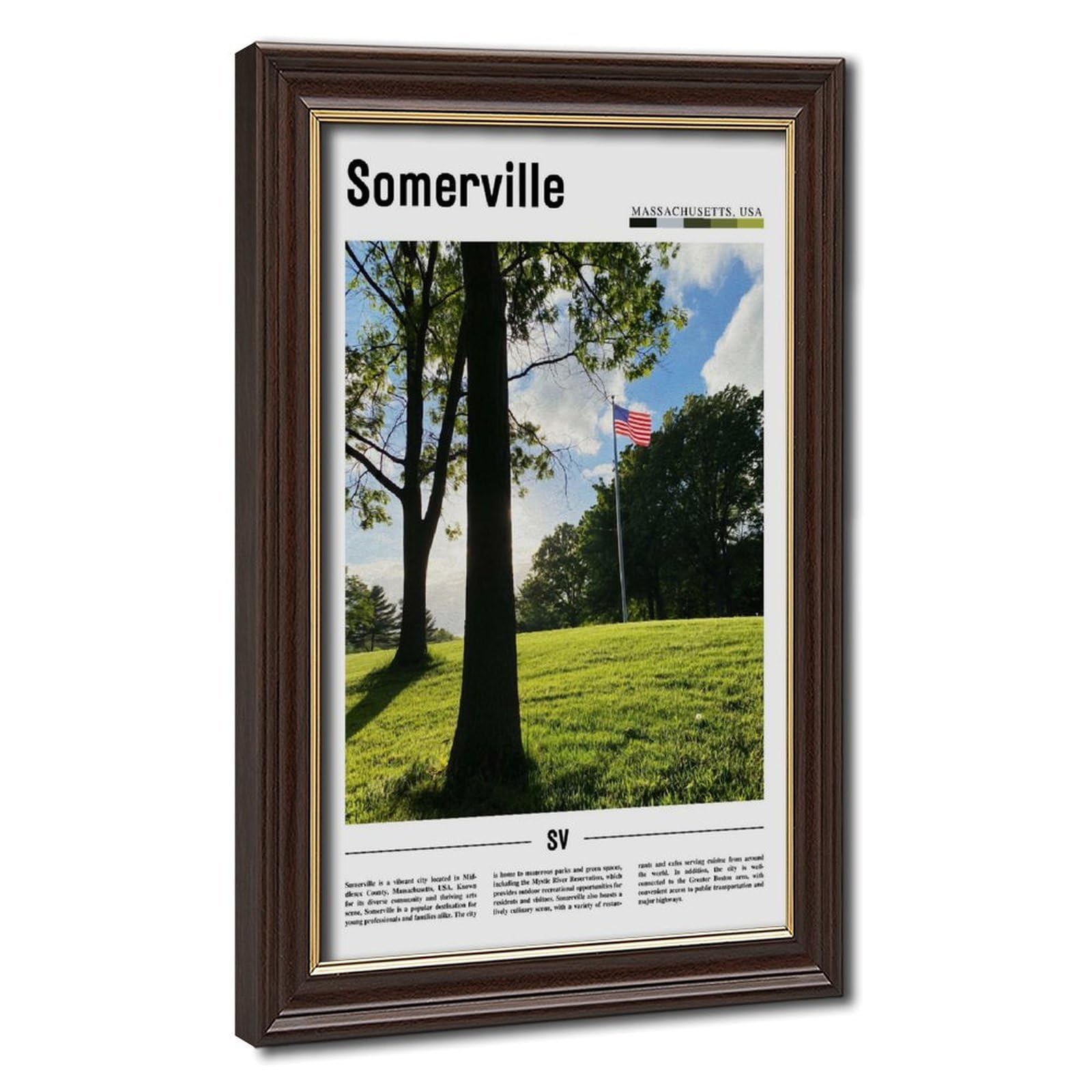 Wcyb Mokume Gane Frame Somerville Massachusetts Usa The United States Of America Landscape Travel Prints Posters Canvas Deco Paintings Wall Art For Office Hangable Frame 16"