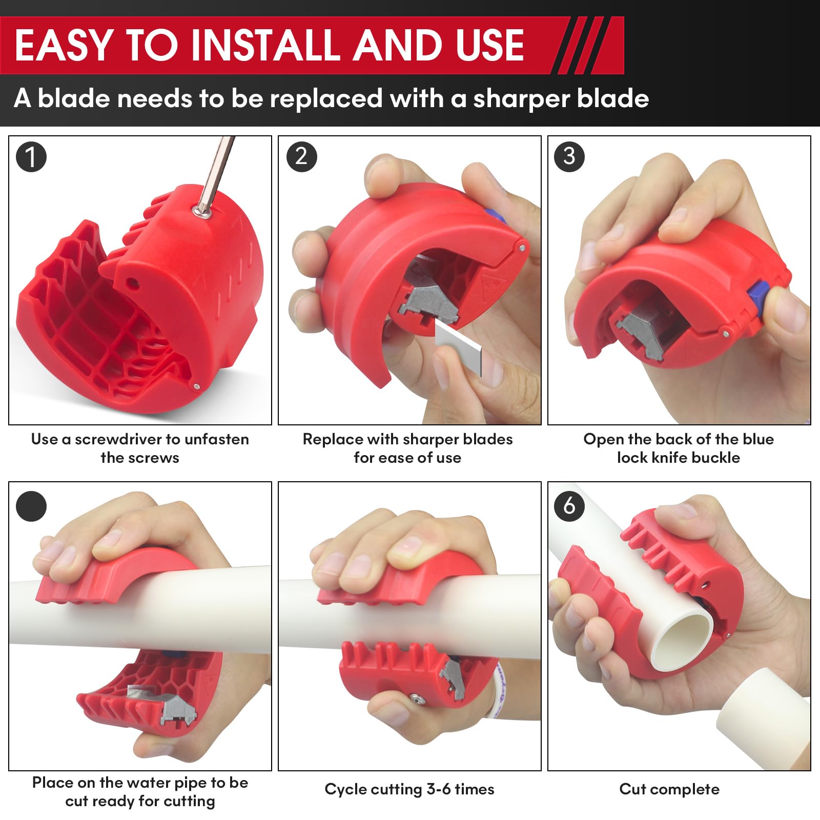 Compact PVC Pipe Cutter - Cuts 20-50mm -5